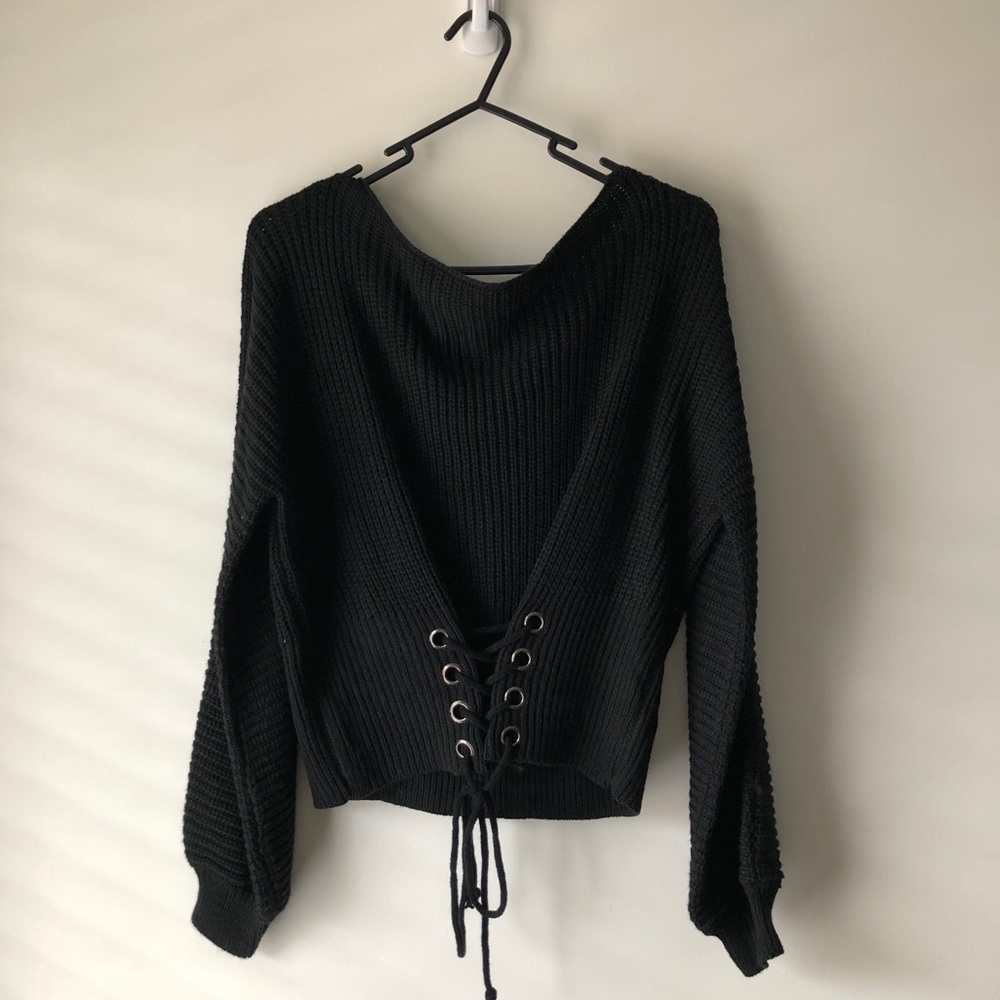 Black Off Shoulder Sweater